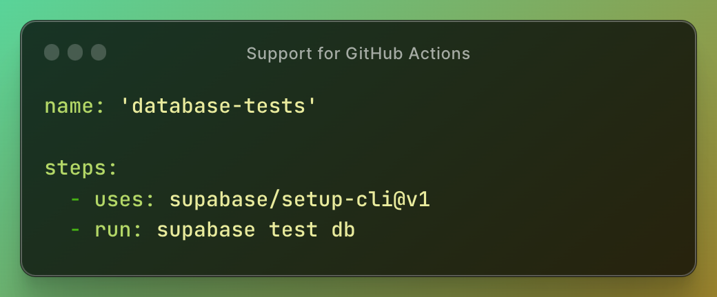 Support for GitHub Actions